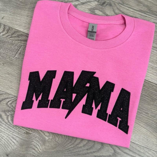Pink Lightning Embroidered Tee Hoodie, Sweatshirt | WearSparks.com