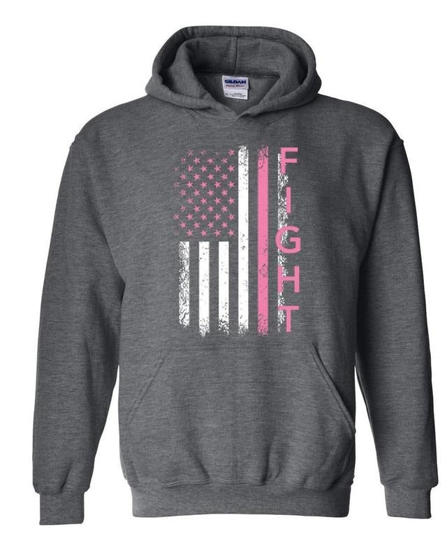 Pink Ribbon USA Flag Breast Cancer Awareness Unisex  T-shirt, sweater and Hoodie