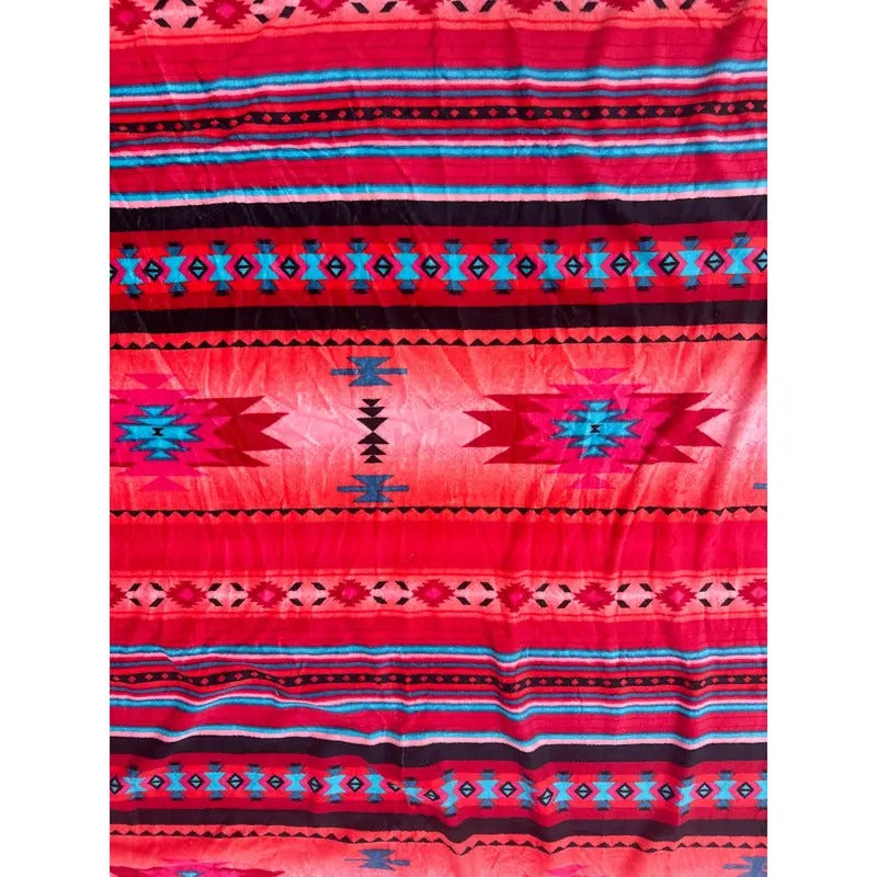 Pink Southwest Aztec Oversized Blanket 82x90