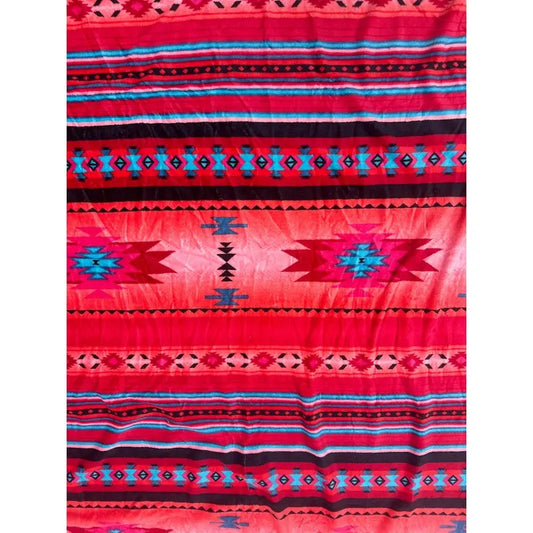 Pink Southwest Aztec Oversized Blanket 82x90