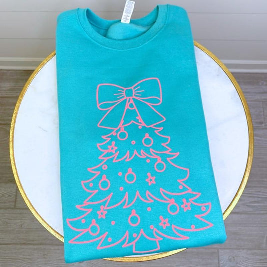 Pink Tree PUFF Sweatshirt