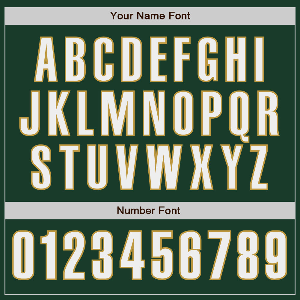 Custom Green White-Old Gold Classic Color Block Side Panel Stripe Authentic Baseball Jersey