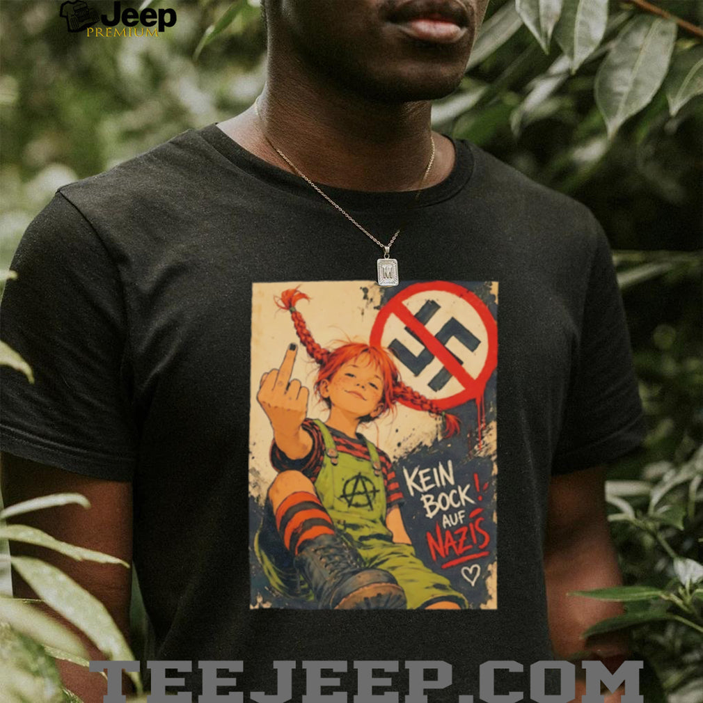 Pippi Longstocking kein bock auf Nazis middle finger vintage shirt