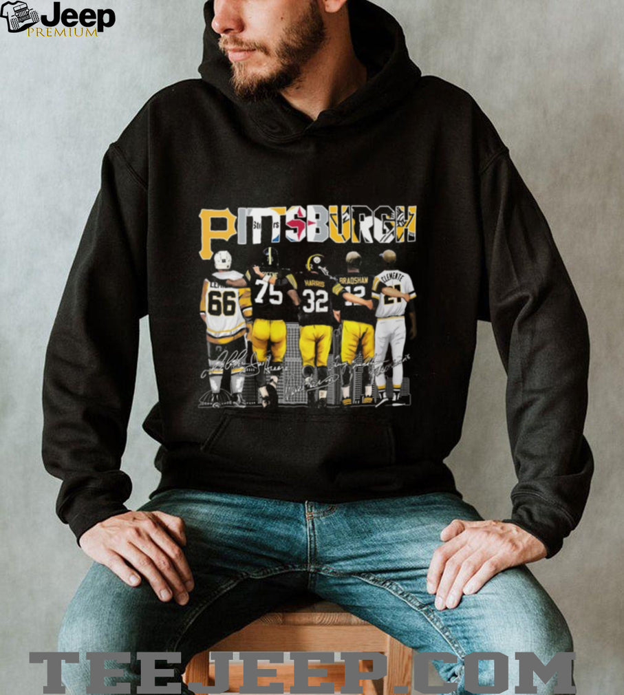 Pittsburgh City Of Champions Legends Lemieux Greene Harris Bradshaw Clemente T Shirt