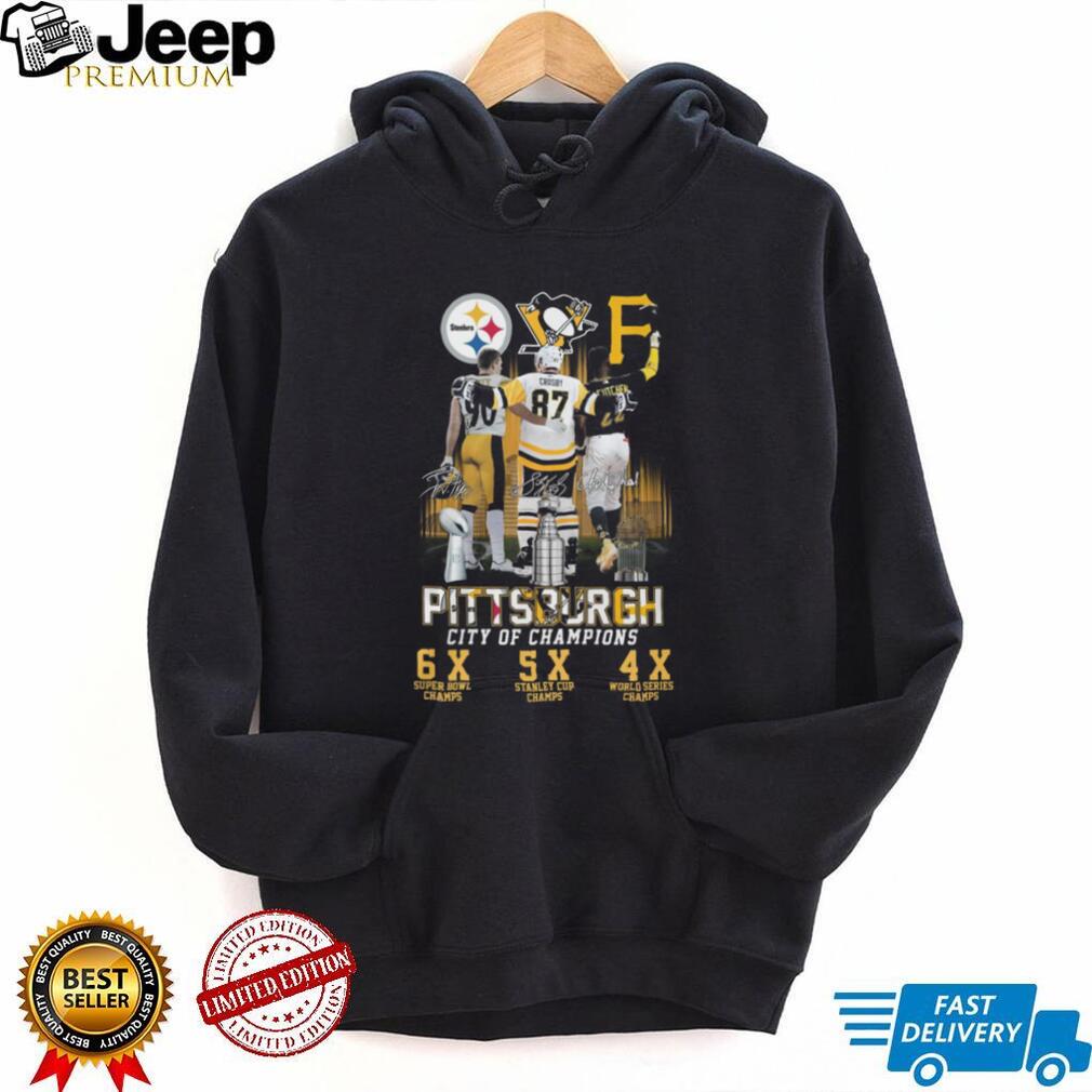 Pittsburgh City Of Champions Watt Crosby McCutchen Trophy T Shirt