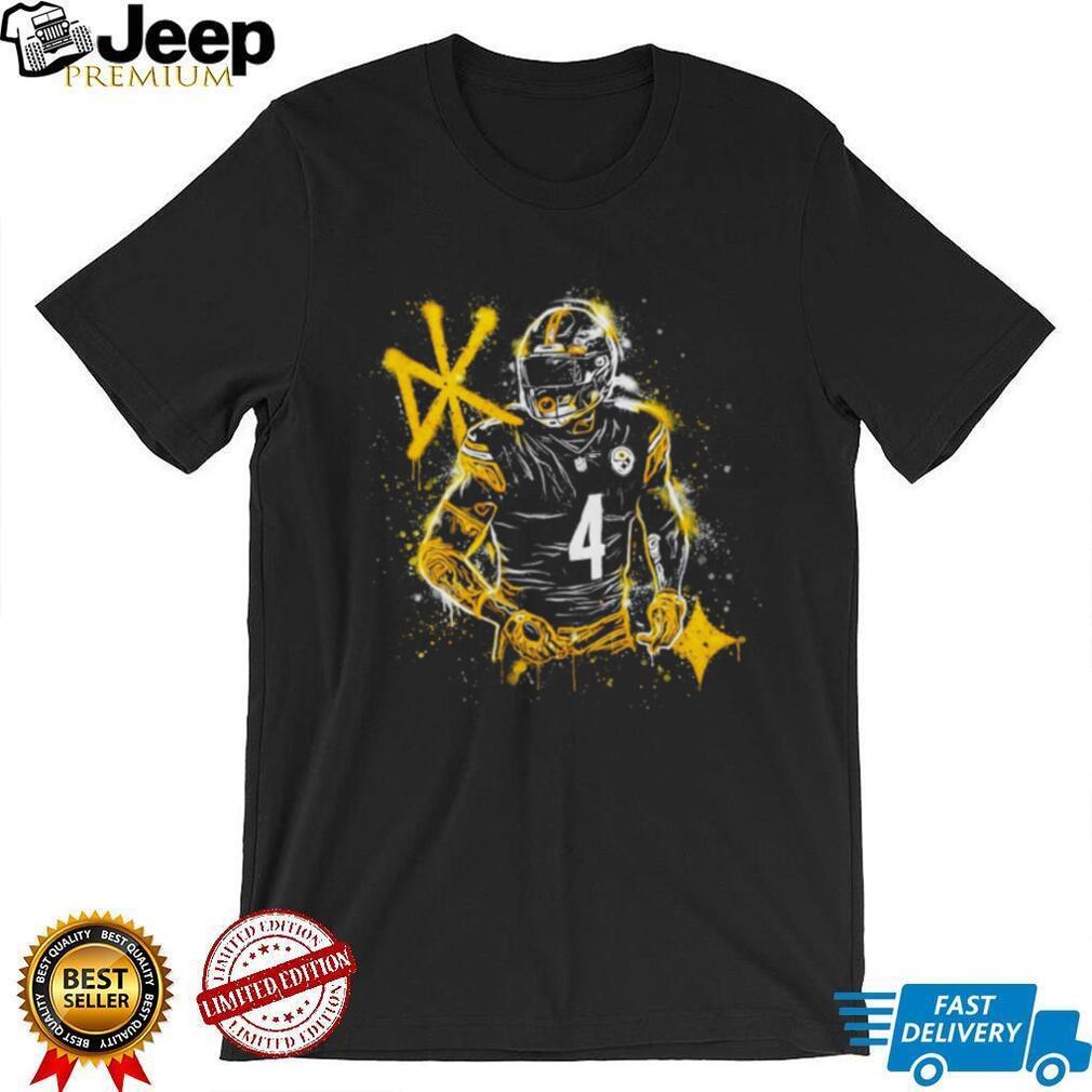 Pittsburgh Football Number 4 Splatter Helmet Graphic T Shirt