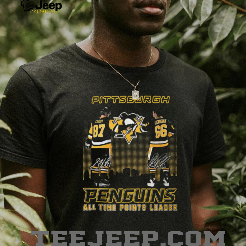 Pittsburgh Penguins All Time Points Leaders Crosby Lemieux Signatures T Shirt