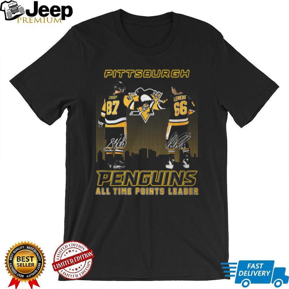 Pittsburgh Penguins All Time Points Leaders Crosby Lemieux Signatures T Shirt