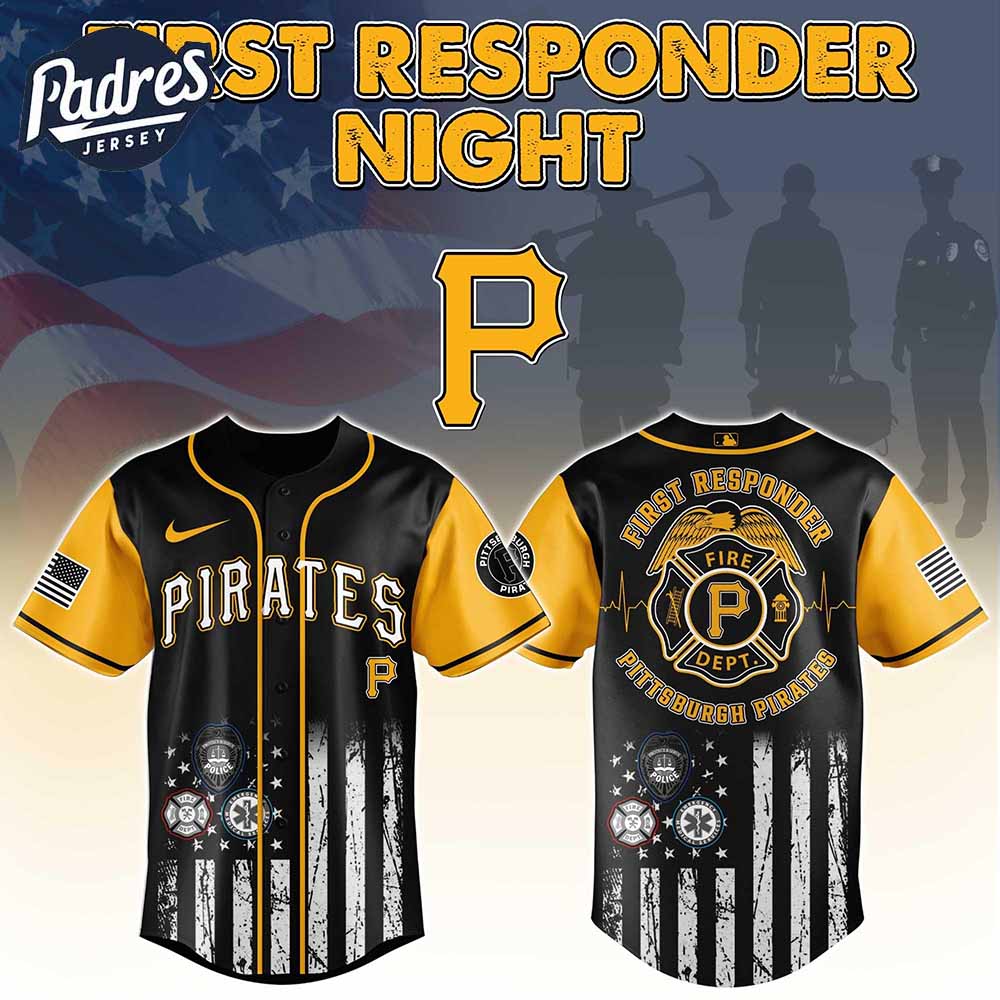 Pittsburgh Pirates MLB x First Responders Baseball Jersey - Padres Jersey Oasis: Elevate Your Baseball Style... (Image 1)