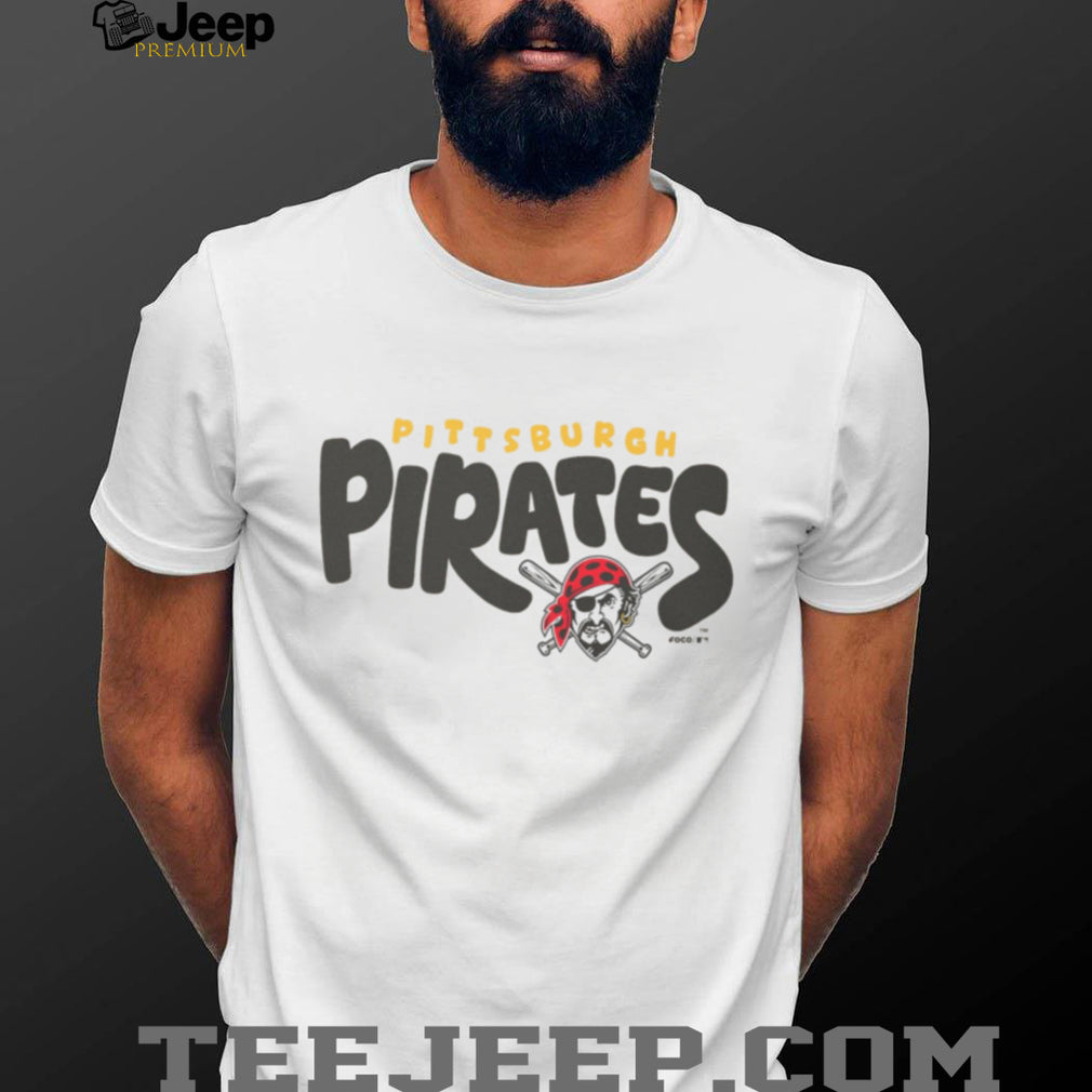 Pittsburgh Pirates Oatmeal Heather Vintage Logo Crewneck T shirt