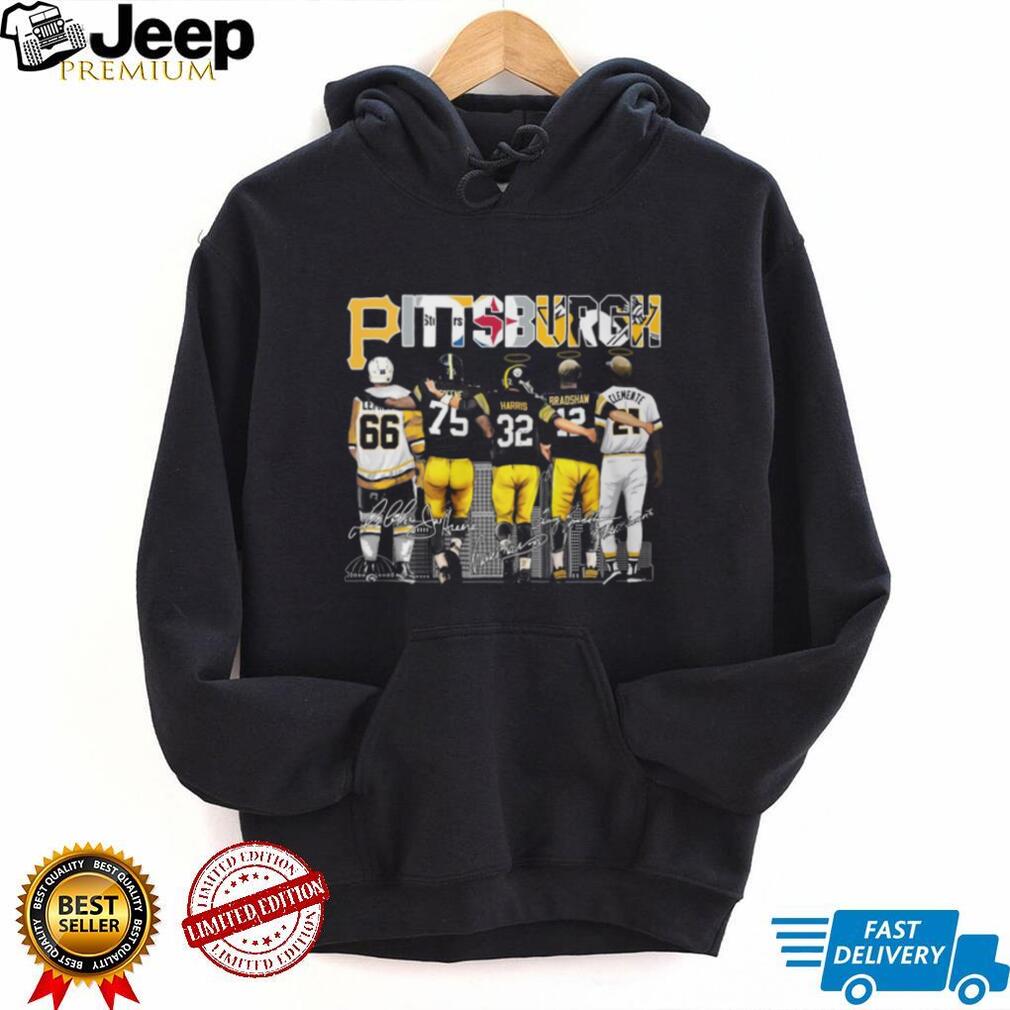 Pittsburgh Skyline Sports Legends T Shirt Five Iconic Champions Graphic