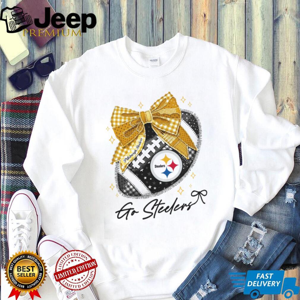 Pittsburgh Slers Gold Bow Coquette Football T Shirt