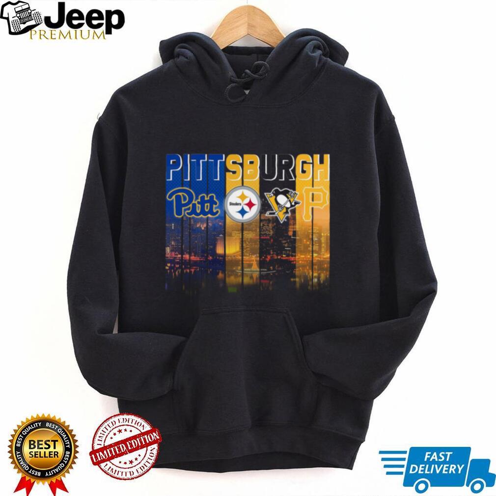 Pittsburgh Sports Teams City Skyline Vintage Retro Style Sports Fans Gift Shirt