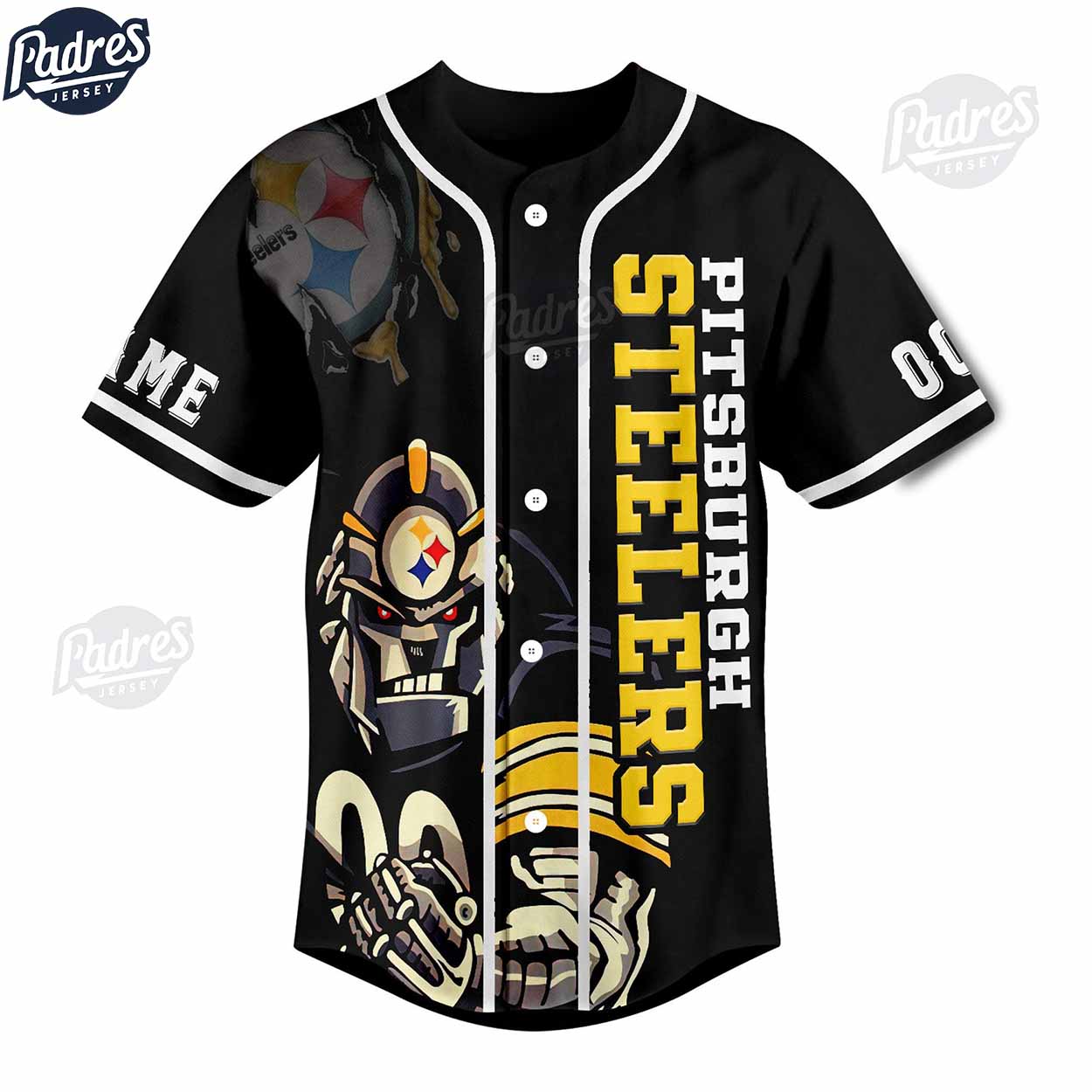 Pittsburgh Steelers Here We Go Baseball Jersey Outfit - Custom Name - Padres Jersey Oasis: Elevate Your Baseball Style Game