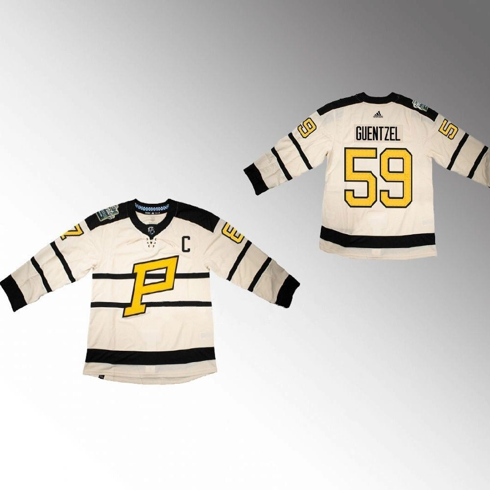 Pittsburgh Penguins #59 Jake Guentzel 2023 Winter Classic Primegreen Cream Jersey