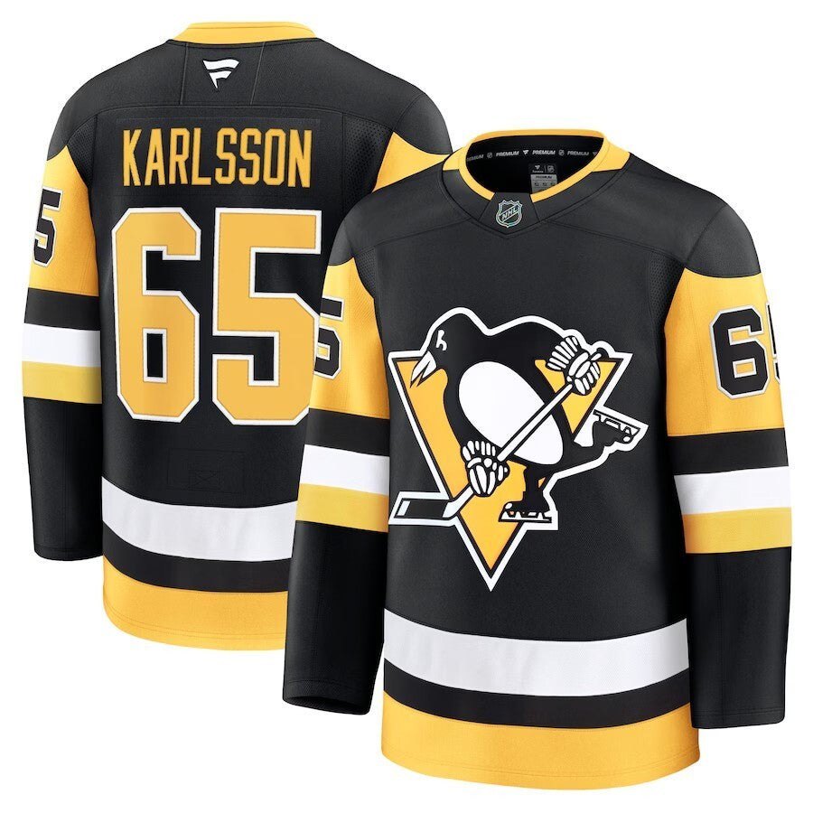 Pittsburgh Penguins #65 Erik Karlsson Home Premium Jersey - Black