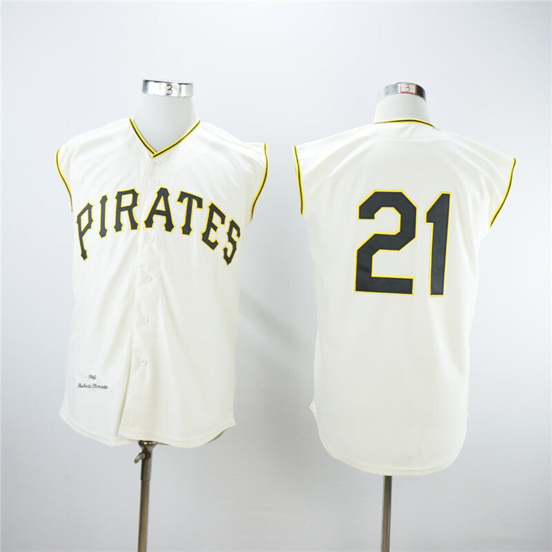 Pittsburgh Pirates #21 Roberto Clemente Pirates 21 Off-White Retro