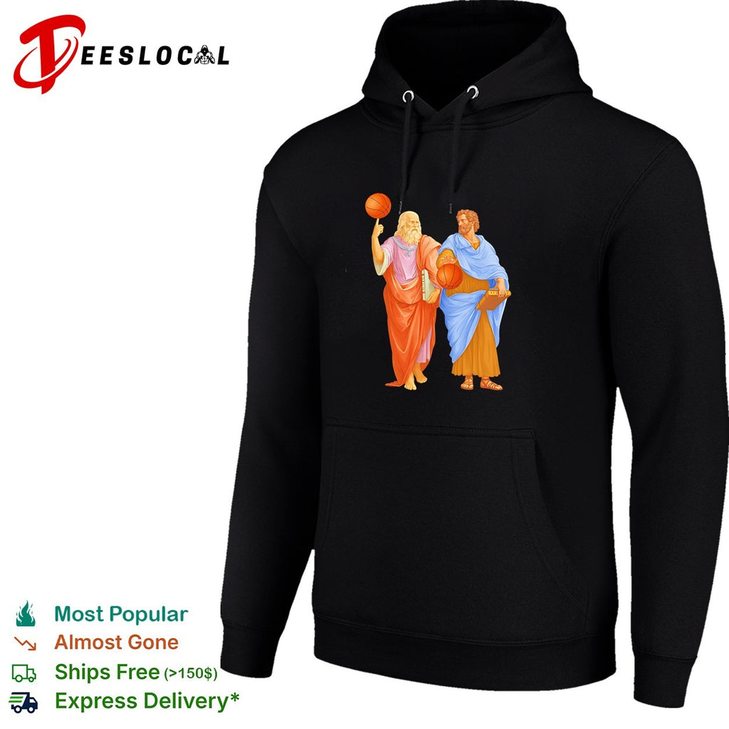 Plato spinning ball and Aristotle playing Basketball shirt
