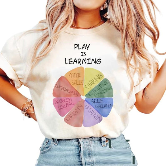 Play Is Learning Shirt, Teacher Appreciation Shirt, Teacher Life, Gift Tee For Teacher, Unisex T-Shirt, Gifts For Female Male, Short Sleeve Tee Shirt, Gifts For Birthday Mothers Day Christmas Anniversary