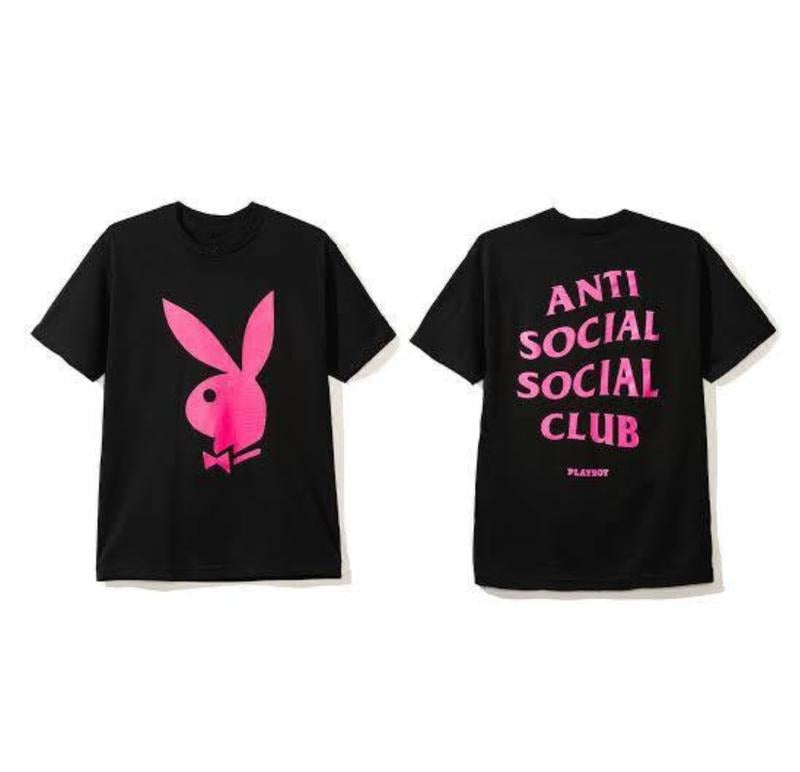 Playboy x ANTI SOC1AL SOC1AL CLUB Graphic Tee, Bold Pink Bunny Streetwear Shirt, Trendy Casual T-Shirt, Unisex Fashion...