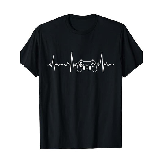 Player Heartbeat T-shirt Fun video game gift 100% cotton T-shirt Made in USA