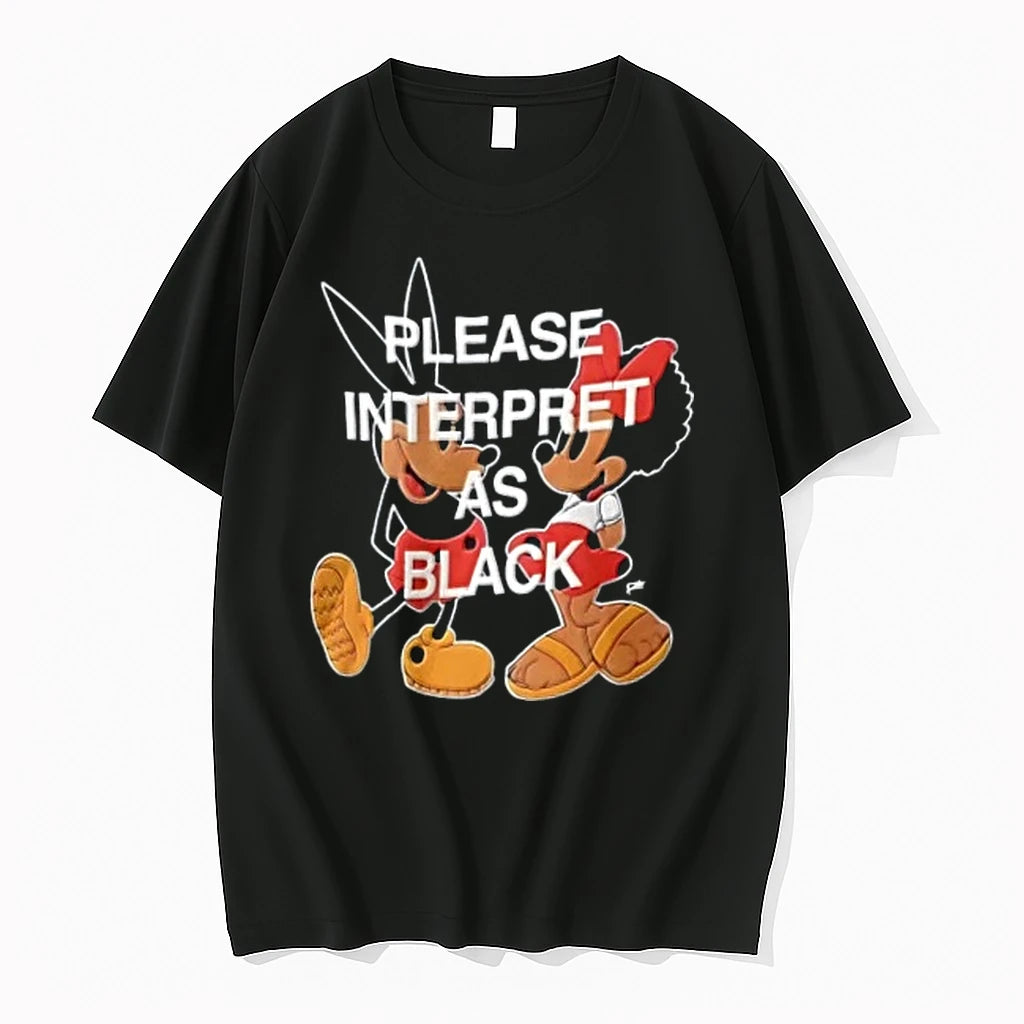 Please Interpret As Black Vintage Retro Graphic T Youth Tshirts Sweater