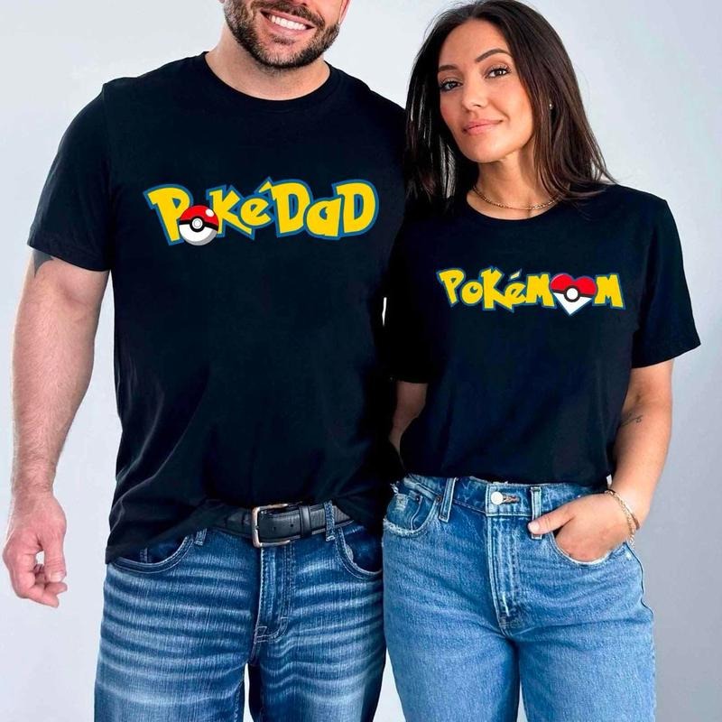 Pokemom Pokedad Shirt, Mom and Dad Sweatshirt, Father's Day Shirt, Mother's Day Tee, Pokemom Shirt, Pokedad Tee