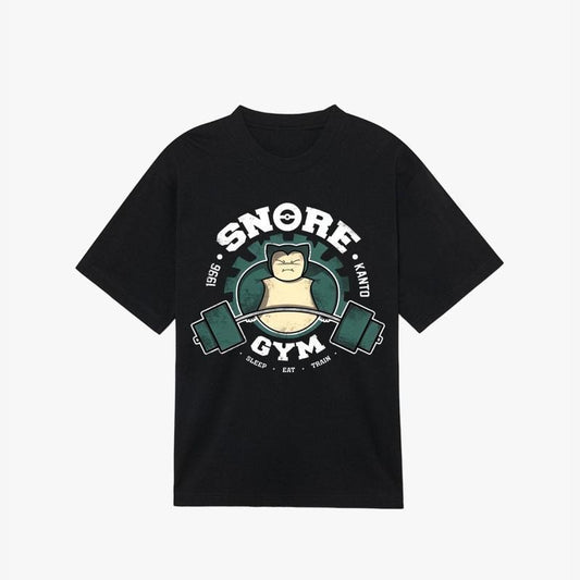 Pokemon Snorlax Gym T-shirt Cool Anime & Manga Unisex T-shirt Anime merch Gift for Anime enthusiasts crew neck plaid