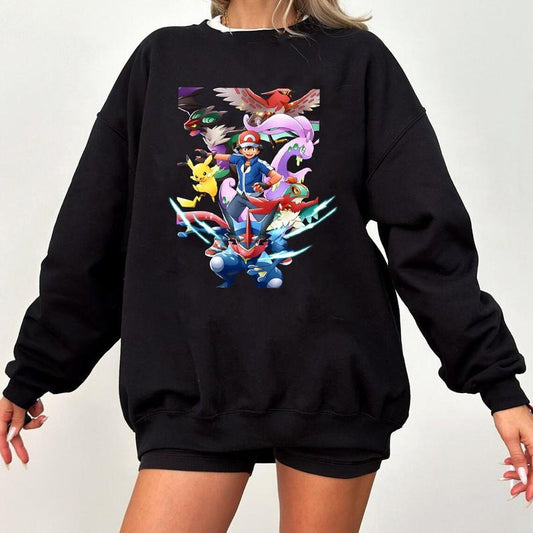Pokemon T-Shirt Sweatshirt Hoodie, Pokemon Anime Sweatshirt,  Anime, Pokemon Fans Shirt,  Pokémon, Pokemon Friends Sweater, Pikachu, Eevee