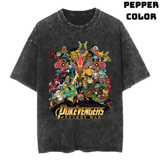 Pokevengers: Pocket War Vintage Graphic Tees, Pokemon T-Shirt, Pokemon Shirts, Pokemon Stuff, Unisex Anime Manga Shirt Top Menswear Womenswear