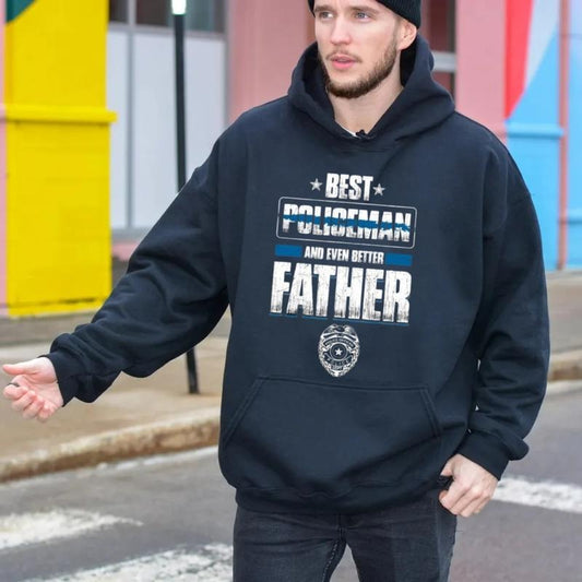 Police Dad Sweatshirt, Anniversary Gift From Kid, Fathers Day Gift, Daddy Police Hoodie, Gift For Dad, Unisex Crewneck Pullover Tee, Casual Clothing