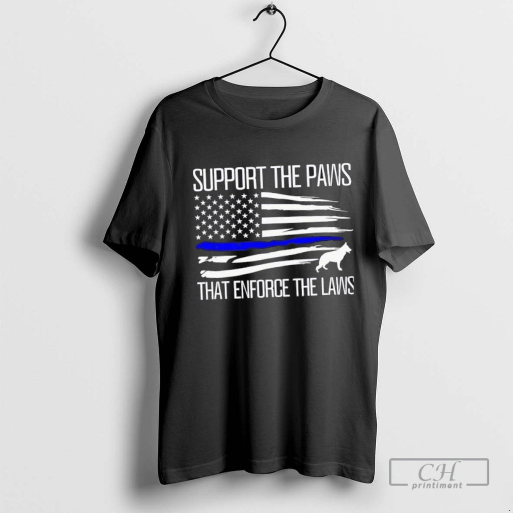 Police Dog Support The Paws That Enforce The Laws Us Flag