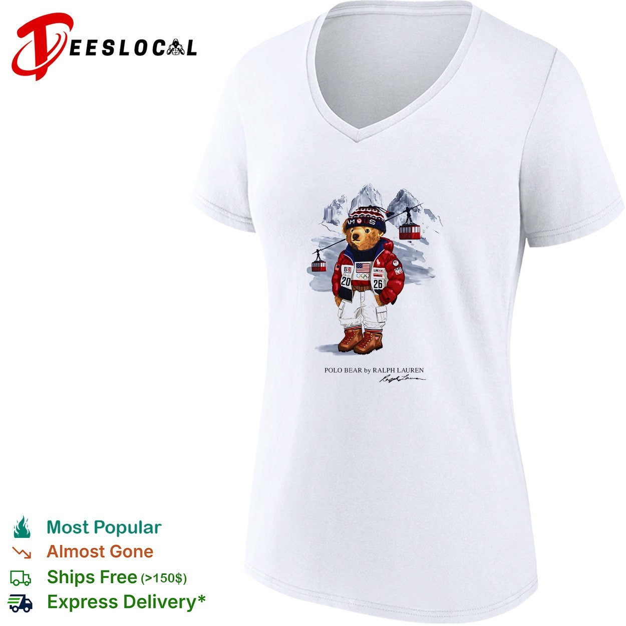 Polo Bear by Ralph Lauren Team USA 2026 Olympic ski shirt