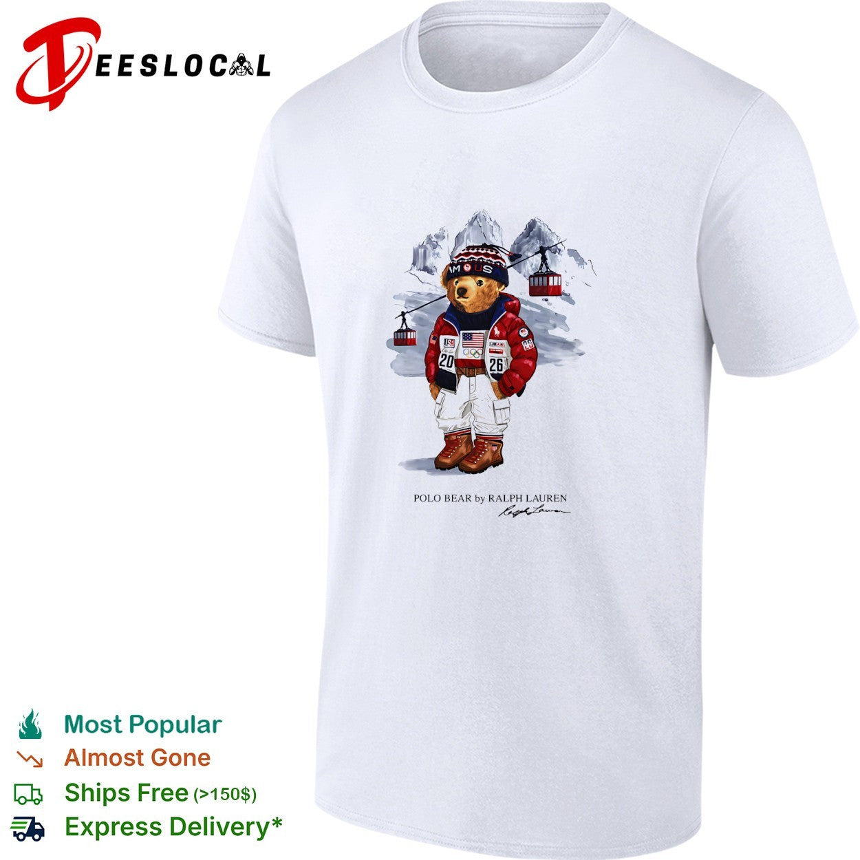 Polo Bear by Ralph Lauren Team USA 2026 Olympic ski shirt