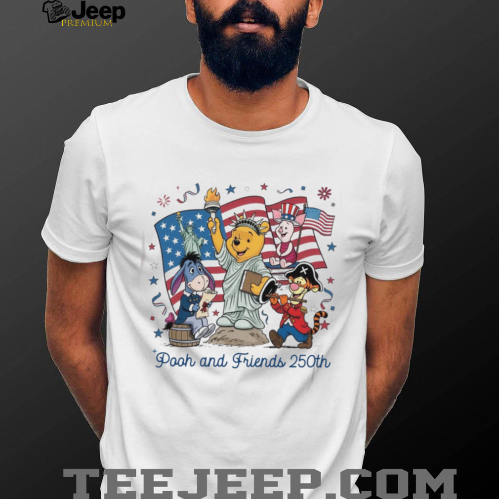 Pooh and Friends 250th USA Patriotic Statue of Liberty Shirt