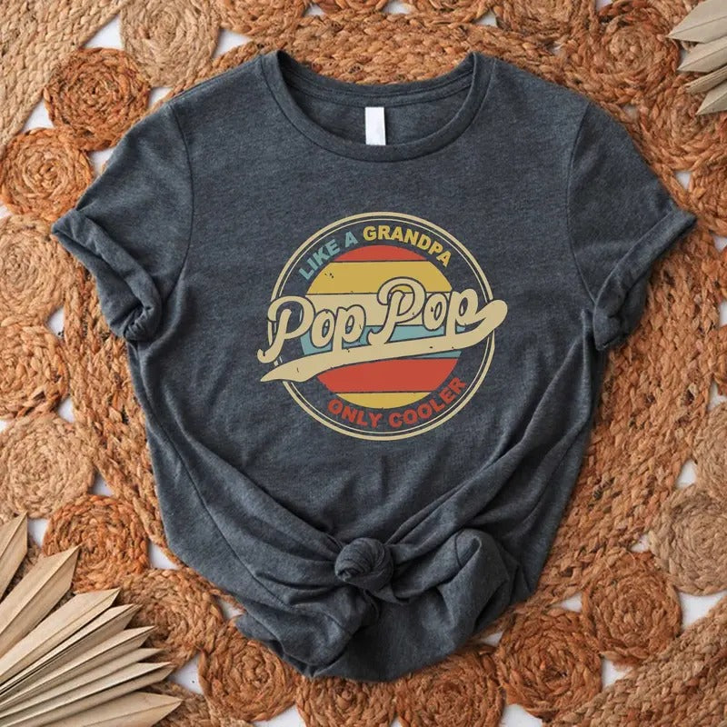 Pop Pop Shirt Cool Poppop T-shirtgrandpa Fathers Day Gift From Granddaughterson Grandpa Funny Teepops Tshirt New Pop Giftbest Pop Pop
