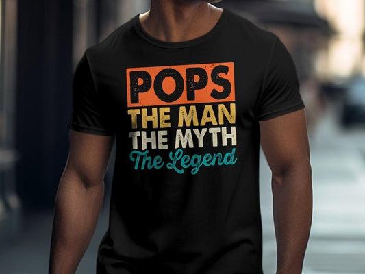 Pops The Man The Myth The Legend T-shirt Father's Day Gift Tee Vintage Graphic Dad Shirt Hoodie, T-shirt and sweater