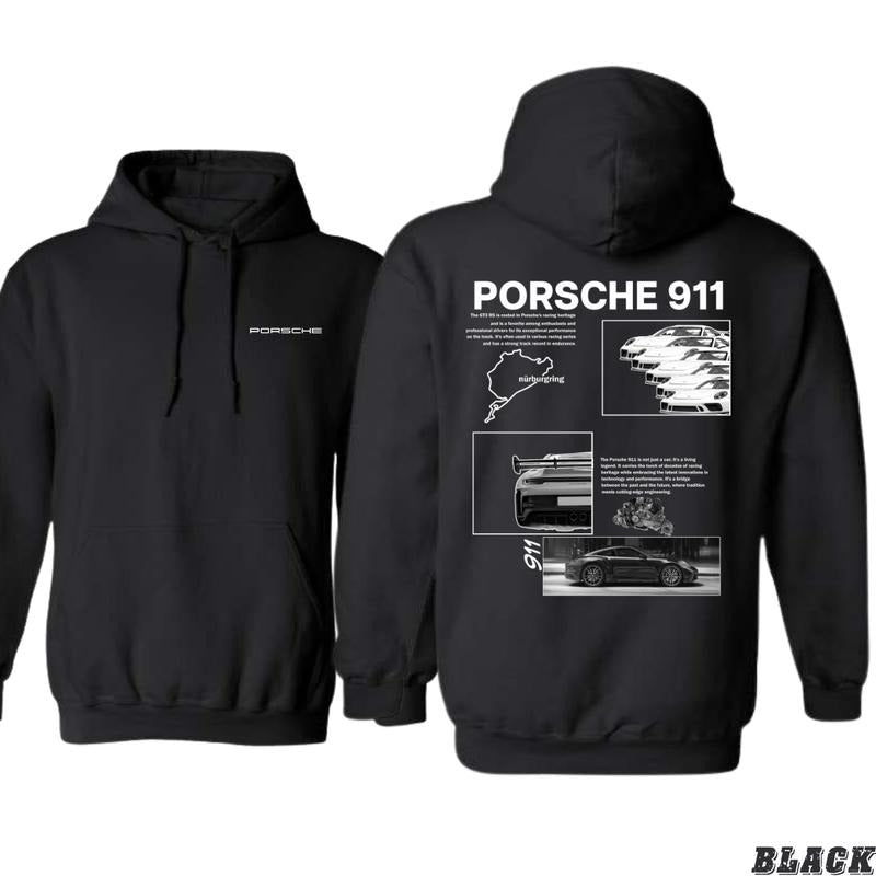 Porsche 911 Design - Automotive Enthusiast Hoodie - Sleek and Sporty Style Menswear Sweaters