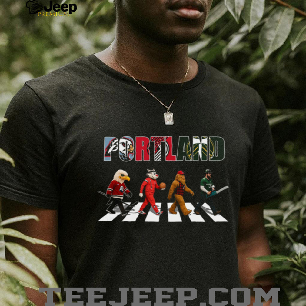 Portland Sports Teams Mascots Abbey Road Walking Shirt