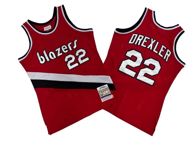 Portland Trail Blazers #22 Clyde Drexler Trail Blazers 22 # Red 83-84 Season Mitchell Retro Jersey