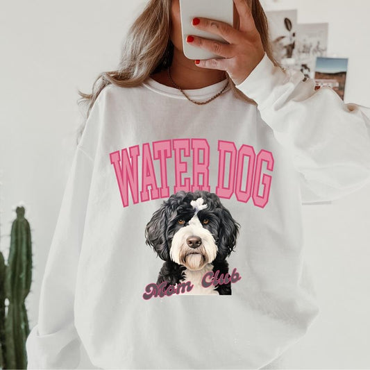 Portuguese water dog Mom Club Sweatshirt ~ Sweatshirt Unisex Apparel Relaxed Fit Printed in the USA Clothing Womenswear Casual and Comfortable