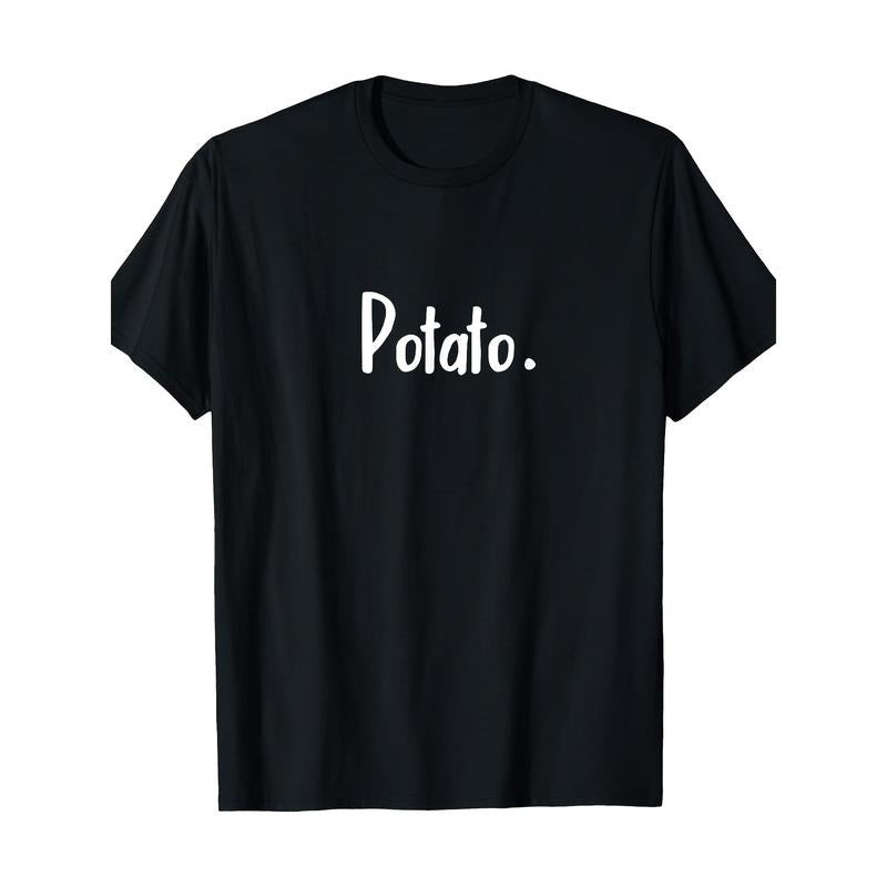 Potato Lover's Dream: 100% Cotton T-Shirt - Soft & Breathable, Perfect for All Seasons | Casual Round Neck Tee with Geometric Design Made in USA
