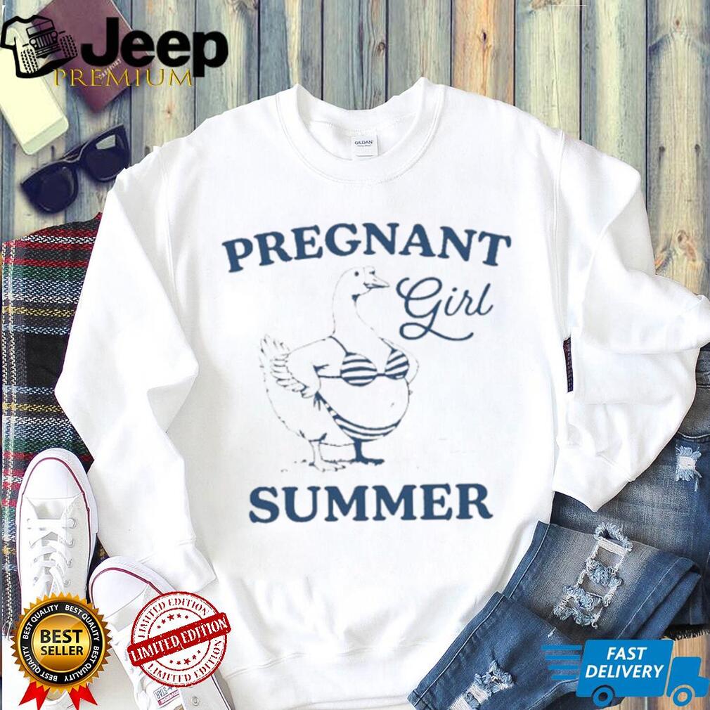 Pregnant Girl Summer Goose in Bikini funny animal shirt