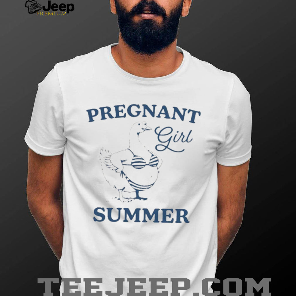Pregnant Girl Summer Goose in Bikini funny animal shirt