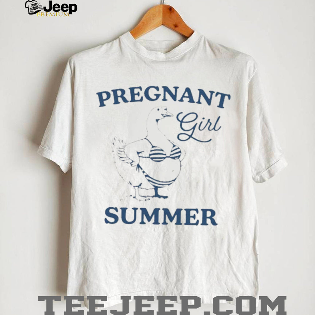 Pregnant Girl Summer Goose in Bikini funny animal shirt
