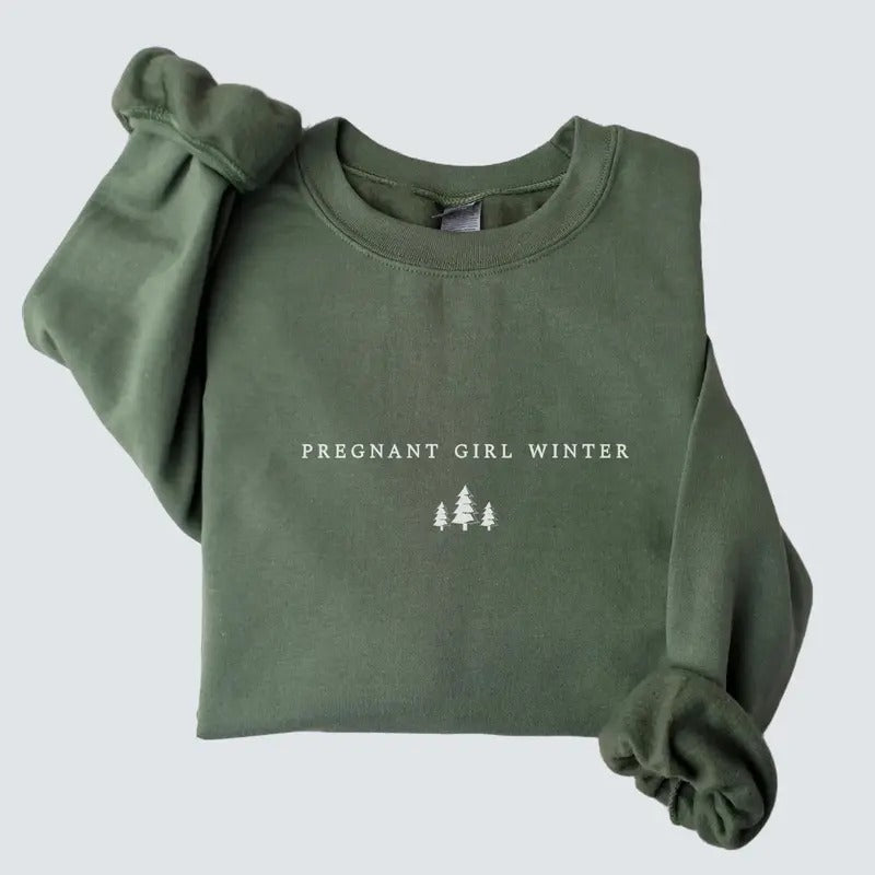 Pregnant Girl Winter Sweatshirt, Christmas Pregnancy Announcement Sweatshirt, Mother To Be Gift, Christmas Pregnant Sweatshirt, New Mom Gift
