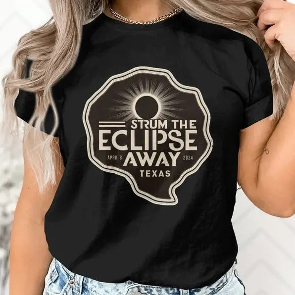 Premium  2024 Texas Solar Eclipse T-Shirt, Unique Eclipse Graphic Tee, April 8 Event Astronomical Shirt, Unisex