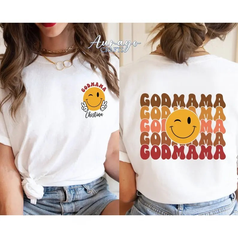 Premium  God Mom Shirt, Personalized God Mom Shirt, God Mama Shirt, Custom God Mama Shirt, God Mother Gift, Aunt Gift,Mom...