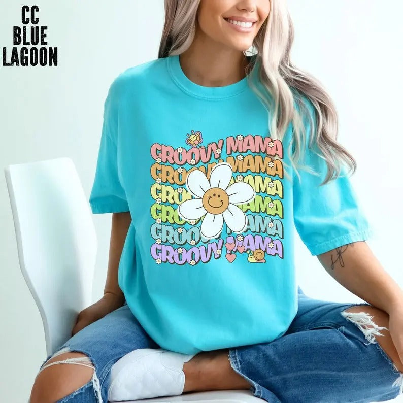 Premium  Groovy Mama Shirt,Cute New Mom Shirt, Motherhood T-shirt, Groovy Mama Shirt, gift For Mom's, Mama T-shirt's, Mom Life Gifts