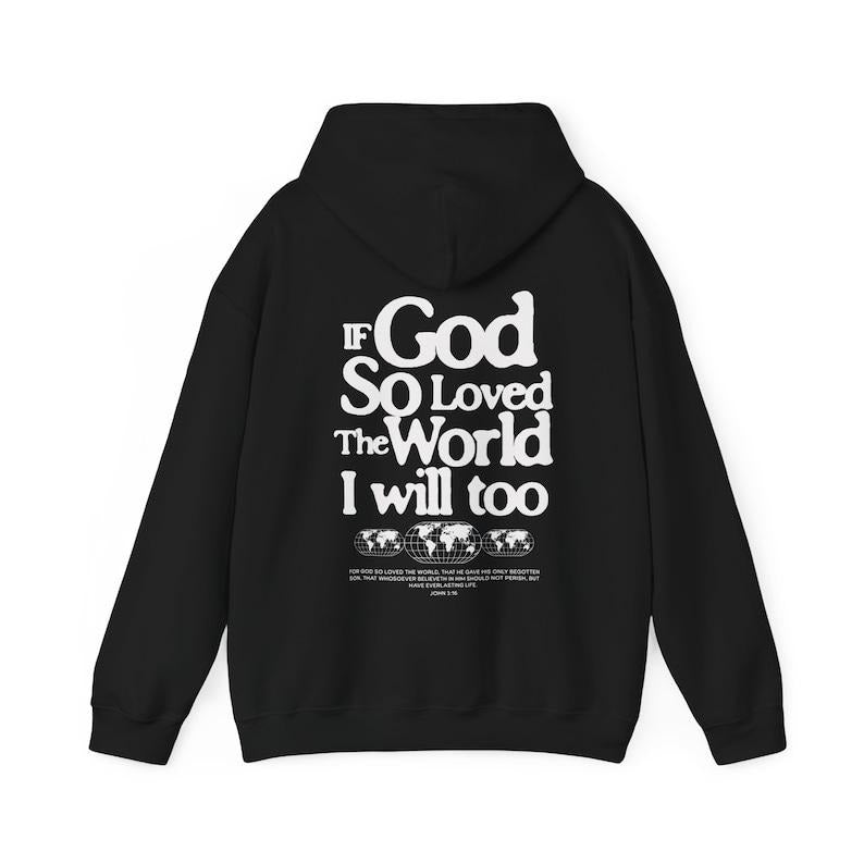 Premium  If God so loved the world Christian Hoodie Aesthetic Chrsitan streetwear Bible Verse Hoodie Christian Clothing...